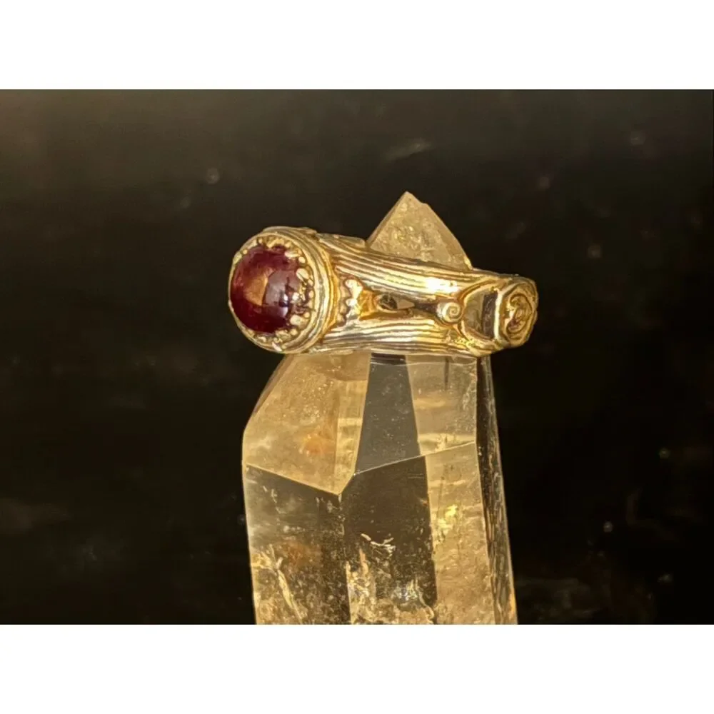 Mens Ruby and Sterling Silver Ring, Size 9.5, NEW, Artisan, 4.6 carat ruby